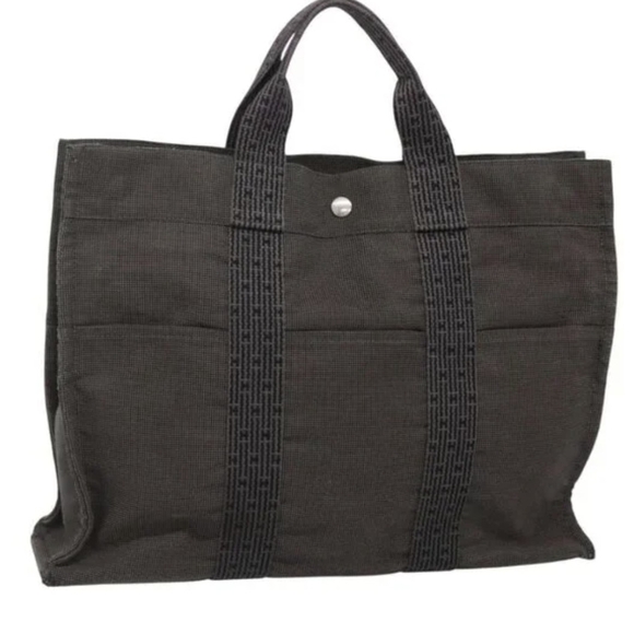 NWT Hermes Black Gray Tote Elegant and Durable GORGEOUS BAG - Picture 3 of 16